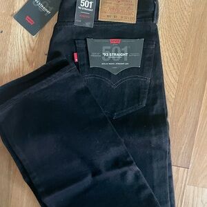 Vintage Levi’s Black 1993 501 Jeans - Red Tab BIG E, Straight Leg, 32x32